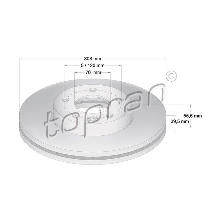 Stabdžių diskas TOPRAN 110 428