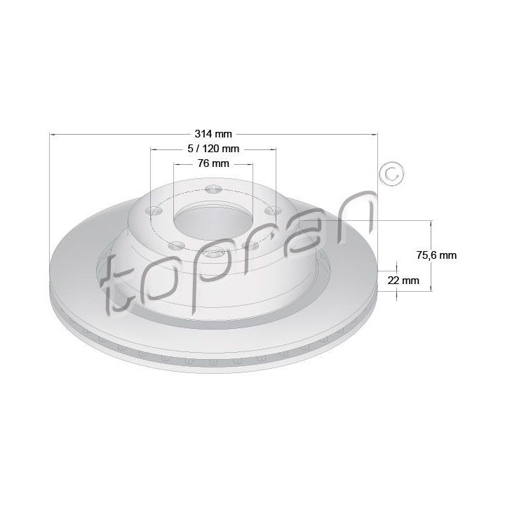 Stabdžių diskas TOPRAN 110 430