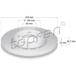 Stabdžių diskas TOPRAN 110 434