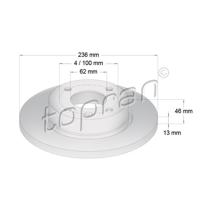 Stabdžių diskas TOPRAN 110 641
