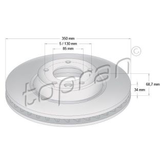 Stabdžių diskas TOPRAN 111 289