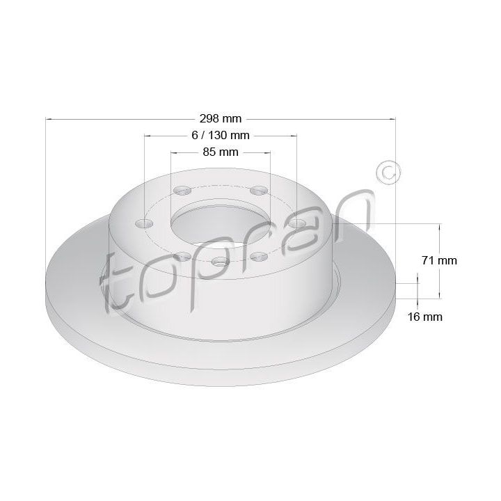 Stabdžių diskas TOPRAN 111 654