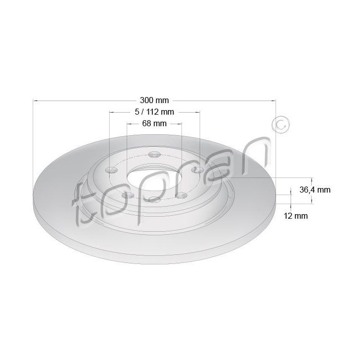 Stabdžių diskas TOPRAN 113 011