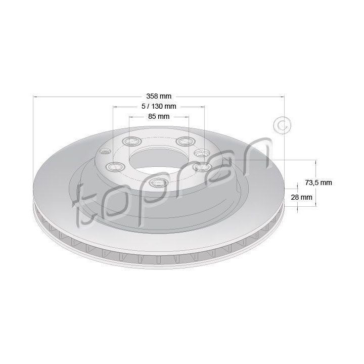 Stabdžių diskas TOPRAN 114 562
