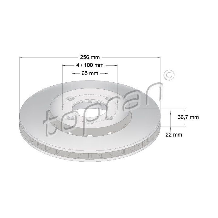 Stabdžių diskas TOPRAN 115 930