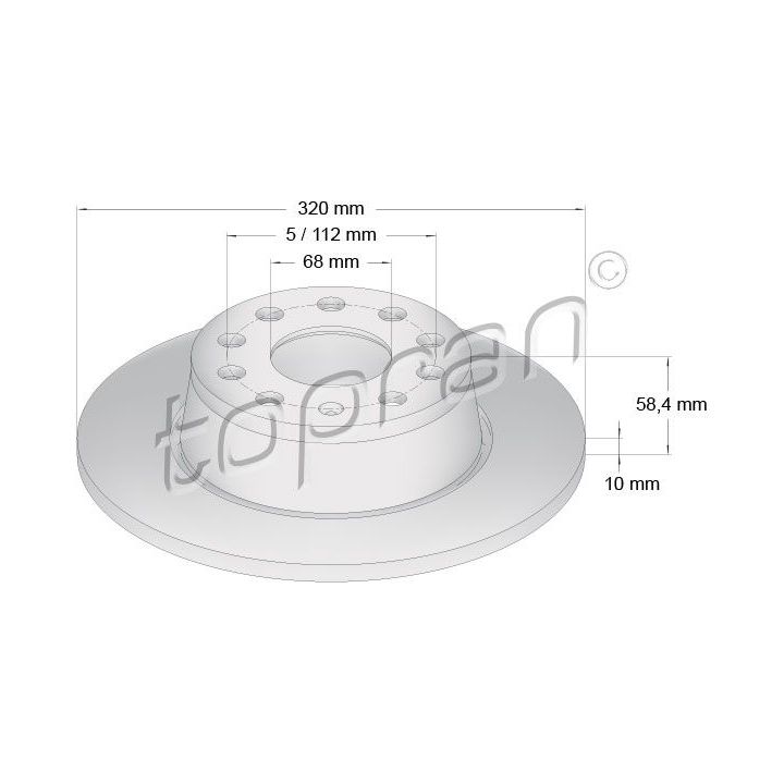 Stabdžių diskas TOPRAN 117 600