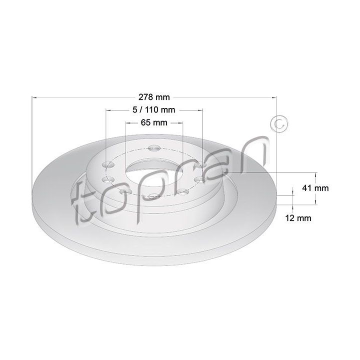 Stabdžių diskas TOPRAN 206 506