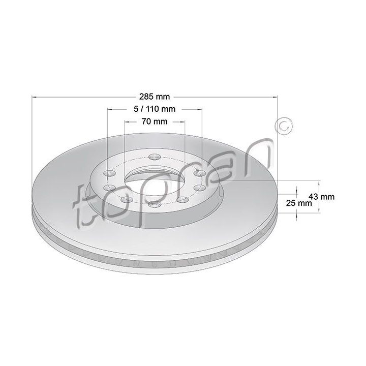 Stabdžių diskas TOPRAN 206 511
