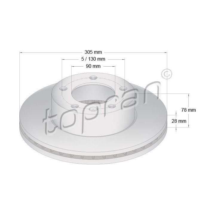 Stabdžių diskas TOPRAN 207 070