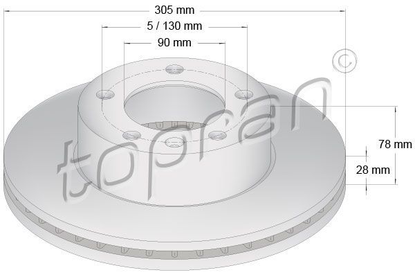 Stabdžių diskas TOPRAN 207 070