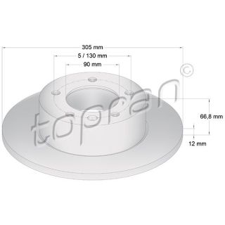 Stabdžių diskas TOPRAN 207 071