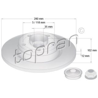 Stabdžių diskas TOPRAN 207 072