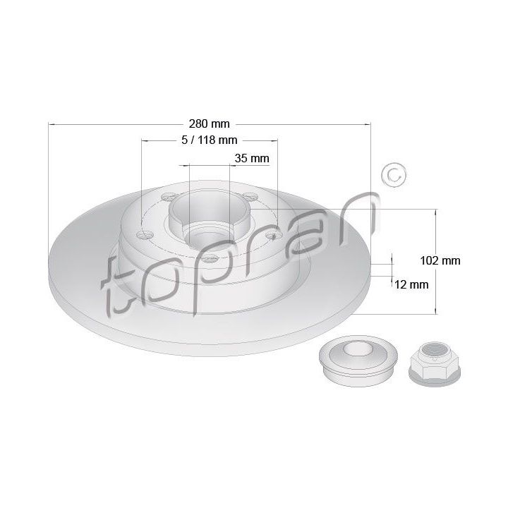 Stabdžių diskas TOPRAN 207 072