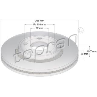 Stabdžių diskas TOPRAN 207 073