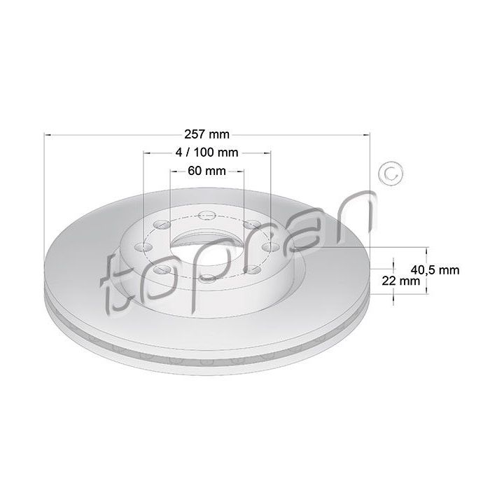 Stabdžių diskas TOPRAN 207 602