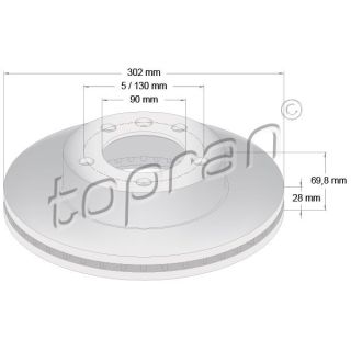 Stabdžių diskas TOPRAN 208 235
