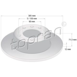 Stabdžių diskas TOPRAN 208 236