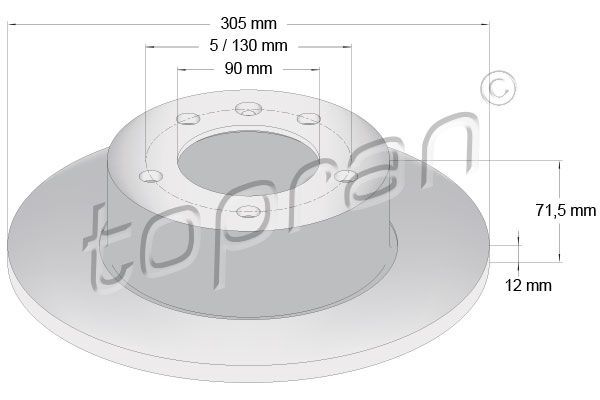Stabdžių diskas TOPRAN 208 236