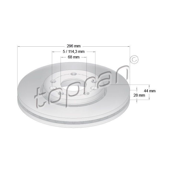 Stabdžių diskas TOPRAN 208 752