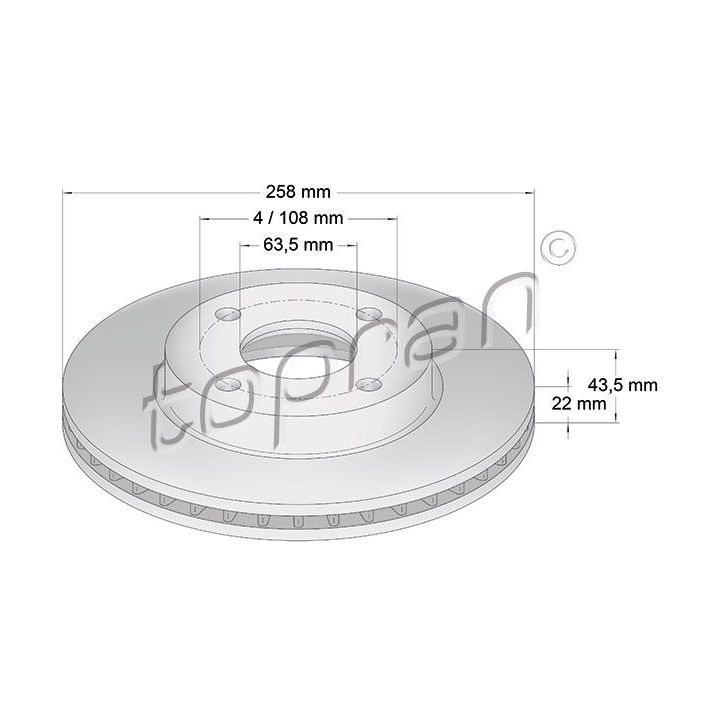 Stabdžių diskas TOPRAN 301 415