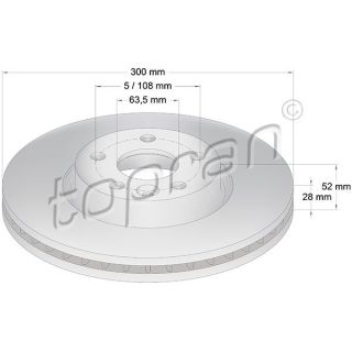Stabdžių diskas TOPRAN 303 976