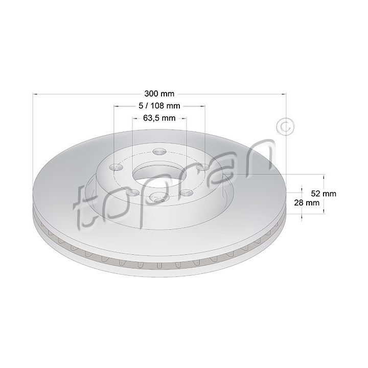 Stabdžių diskas TOPRAN 303 976