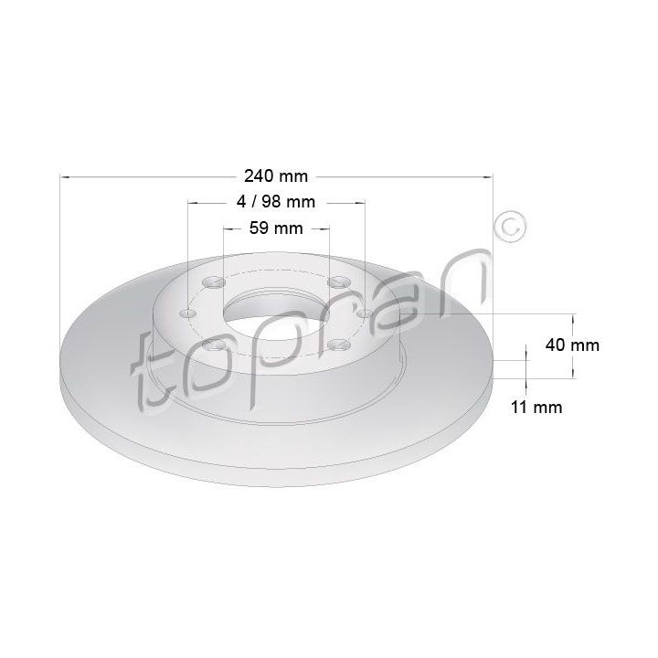Stabdžių diskas TOPRAN 304 230