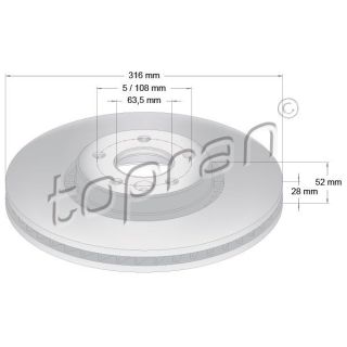 Stabdžių diskas TOPRAN 304 405