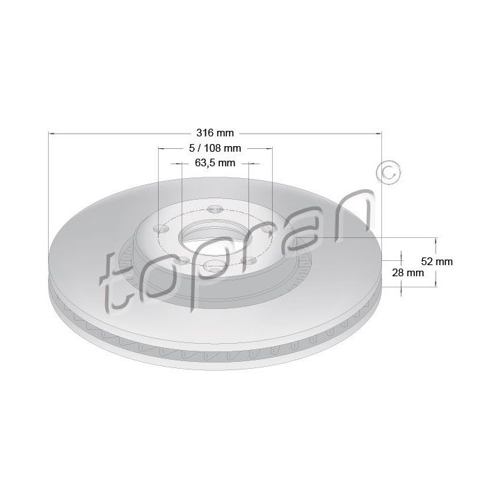 Stabdžių diskas TOPRAN 304 405