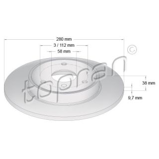 Stabdžių diskas TOPRAN 407 933