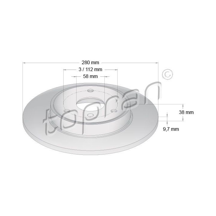 Stabdžių diskas TOPRAN 407 933