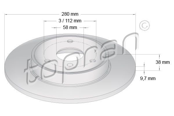Stabdžių diskas TOPRAN 407 933