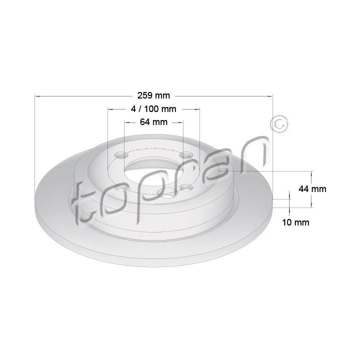 Stabdžių diskas TOPRAN 501 015