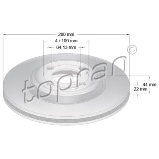 Stabdžių diskas TOPRAN 501 713