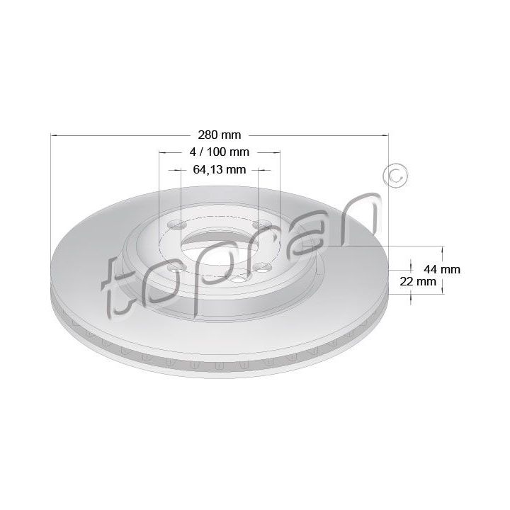 Stabdžių diskas TOPRAN 501 713