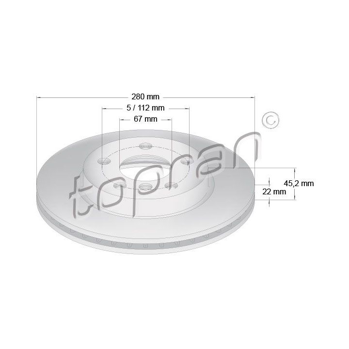 Stabdžių diskas TOPRAN 502 566