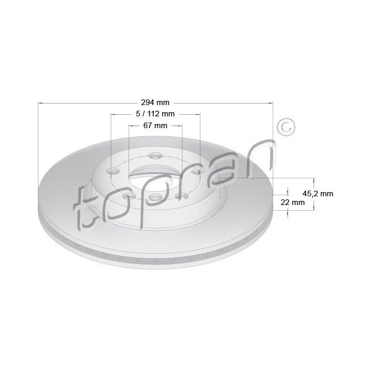 Stabdžių diskas TOPRAN 503 019