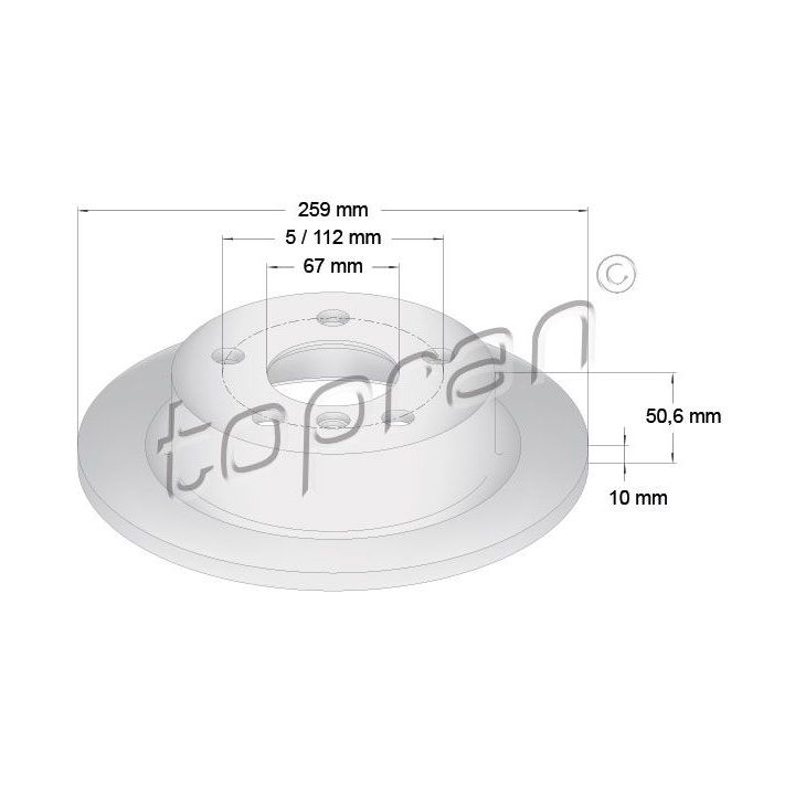 Stabdžių diskas TOPRAN 503 071