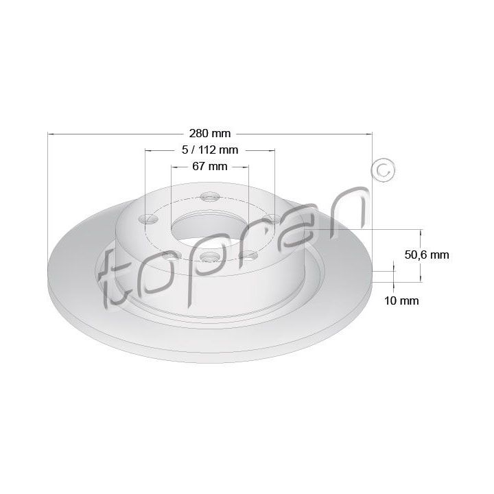 Stabdžių diskas TOPRAN 503 073