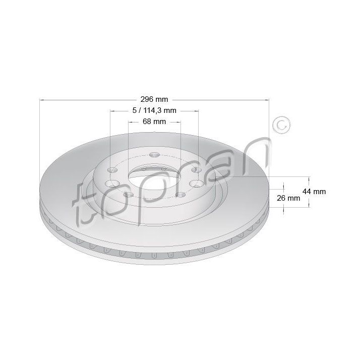 Stabdžių diskas TOPRAN 631 159