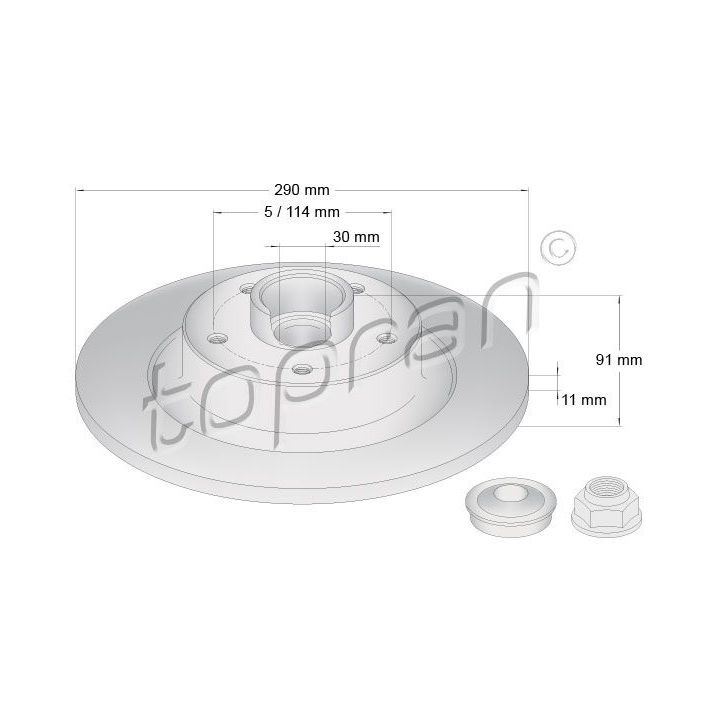 Stabdžių diskas TOPRAN 631 169
