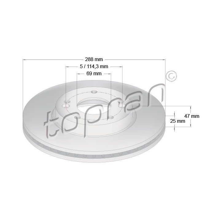 Stabdžių diskas TOPRAN 631 173