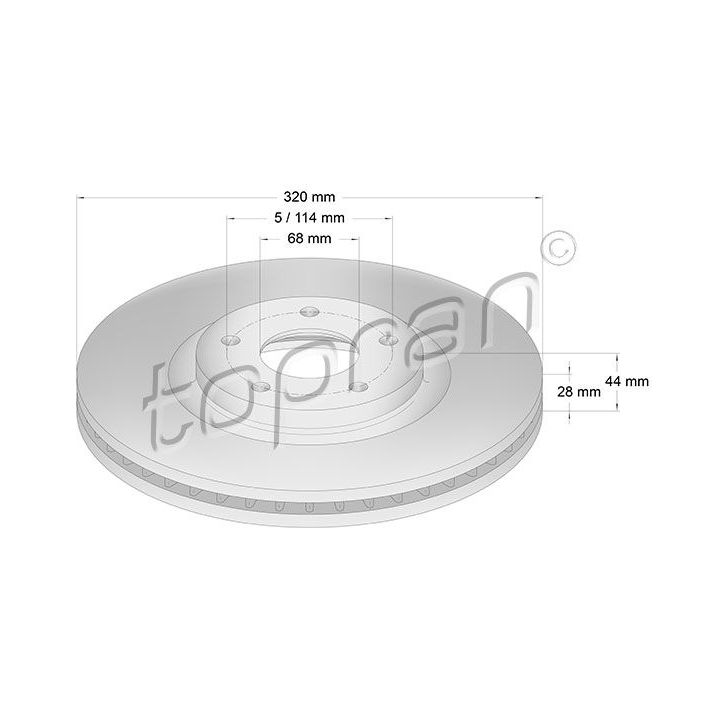 Stabdžių diskas TOPRAN 631 176