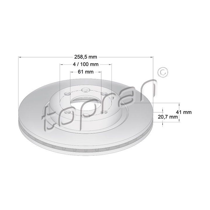Stabdžių diskas TOPRAN 700 180