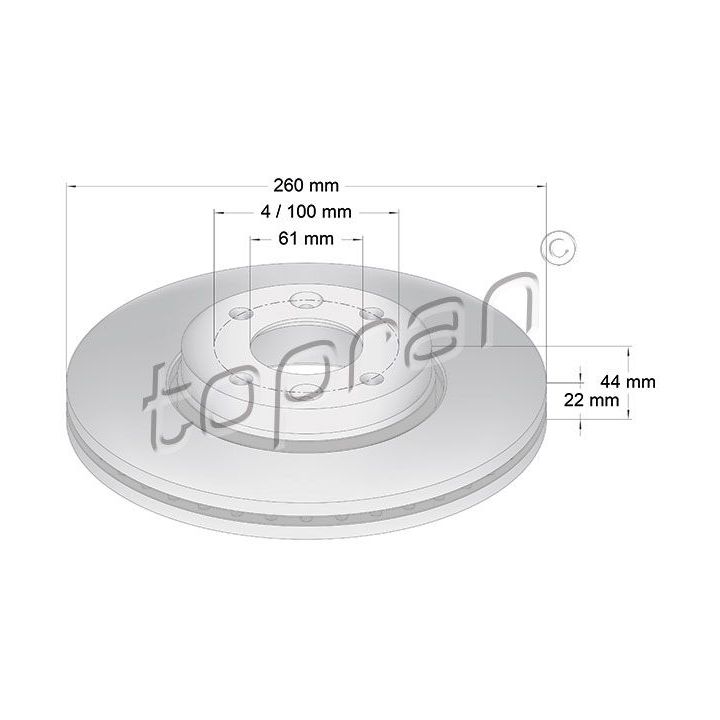 Stabdžių diskas TOPRAN 700 474