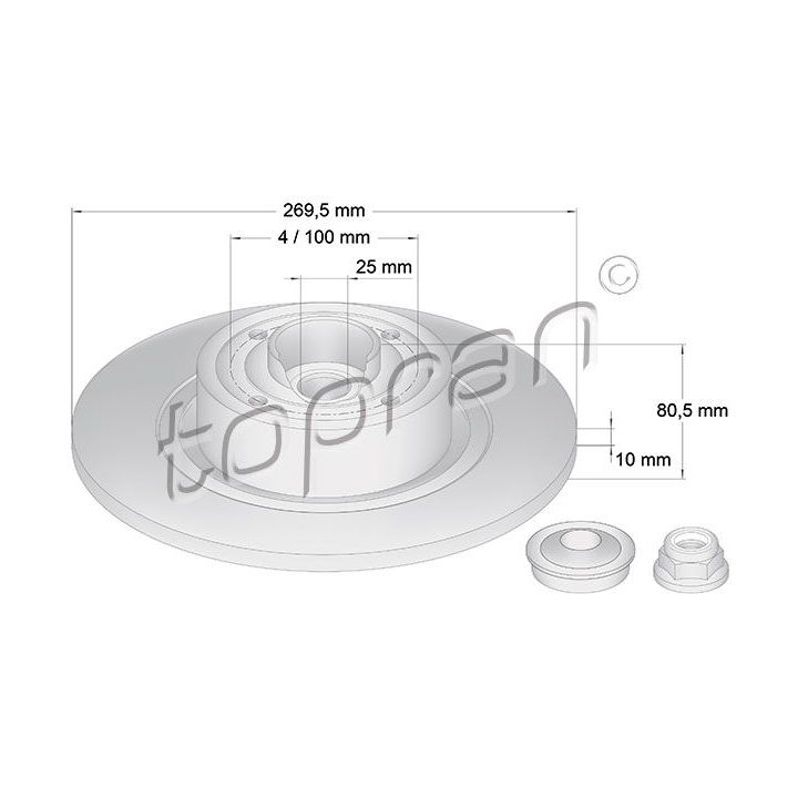 Stabdžių diskas TOPRAN 700 643