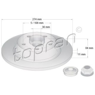 Stabdžių diskas TOPRAN 700 644