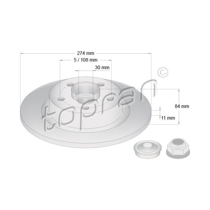 Stabdžių diskas TOPRAN 700 644