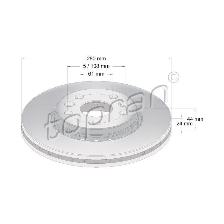Stabdžių diskas TOPRAN 700 817