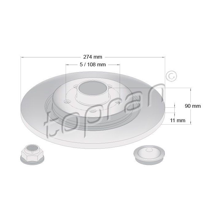 Stabdžių diskas TOPRAN 700 819